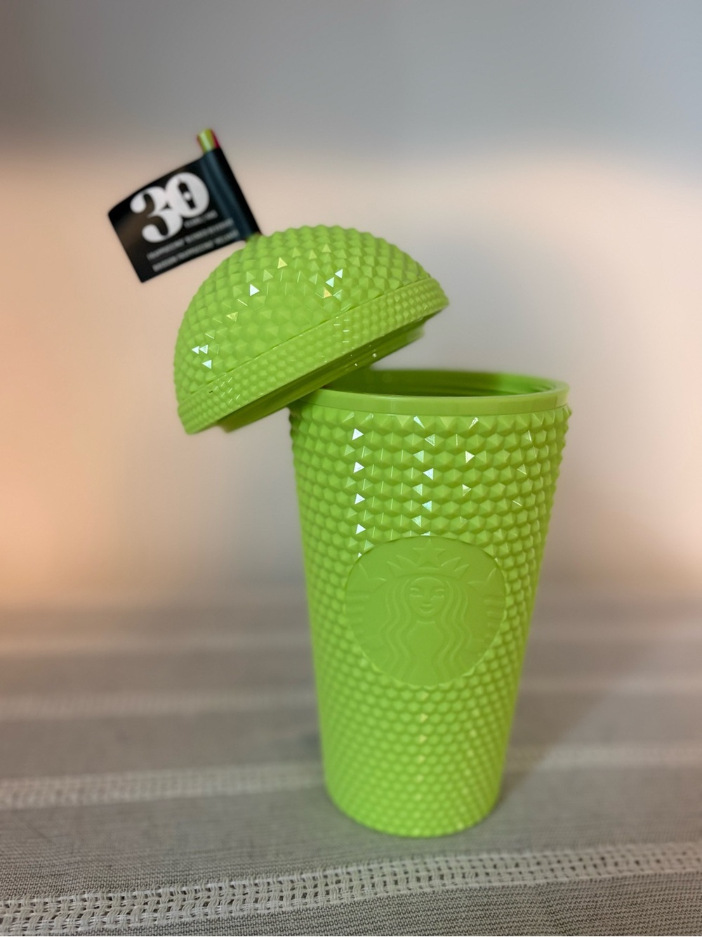 Starbucks Neon Green Studded Cup with Dome Lid